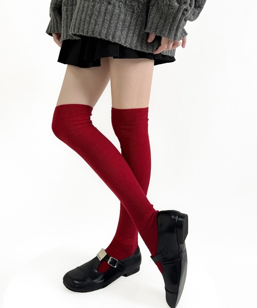 HALEY PESCA（ヘーリーペスカ）の「HALEY PESCA/ベーシックリブハイソックス（ソックス/靴下・レディース・ブラック/グレー/レッド/ホワイト/ブラウン・FREE）」の22枚目の写真