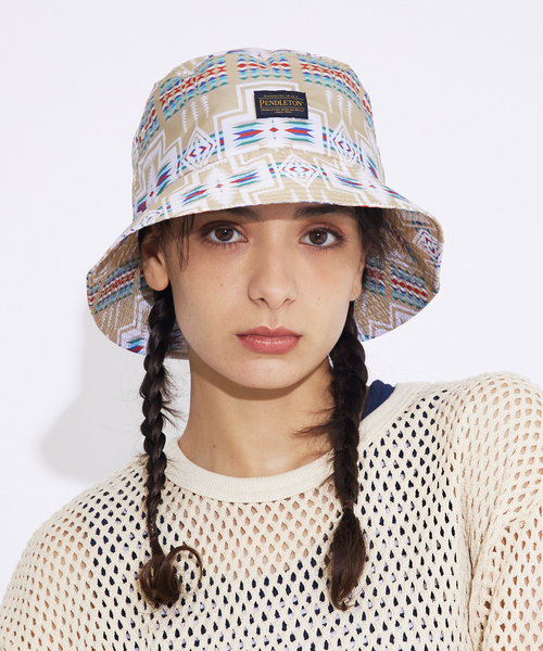 PENDLETON(ペンドルトン)の「【PENDLETON / ペンドルトン】ECOPET/バケットハット/ハーディング柄PDT-000-251044(ハット・メンズ・ブラック/ベージュ・フリー)」の18枚目の写真