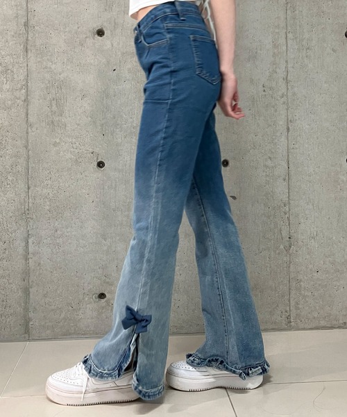 Glam Lips☆新作☆フレアデニム Glam Lips 新作マルチシーム Stretch