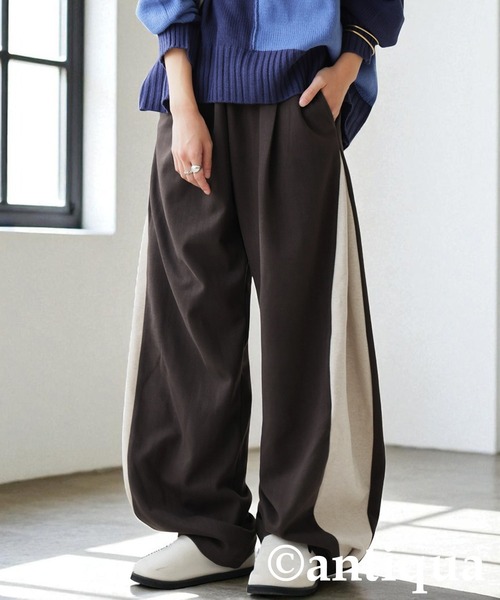 antiqua(アンティカ)の「タックワイドパンツ(その他パンツ・レディース・ブラウン系その他/ブラック系その他・LARGE/MEDIUM)」の2枚目の写真
