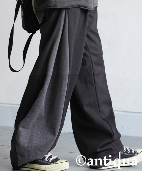 antiqua(アンティカ)の「タックワイドパンツ(その他パンツ・レディース・ブラウン系その他/ブラック系その他・LARGE/MEDIUM)」の5枚目の写真