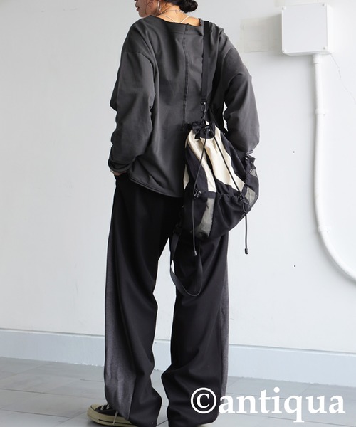 antiqua(アンティカ)の「タックワイドパンツ(その他パンツ・レディース・ブラウン系その他/ブラック系その他・LARGE/MEDIUM)」の6枚目の写真