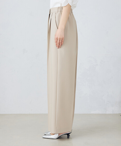 COMME CA ISM（コムサイズム）の「ポリエステルレーヨンストレッチラップ風ワイドパンツ（その他パンツ・レディース・ベージュ/ブラック・MEDIUM/LARGE）」の10枚目の写真