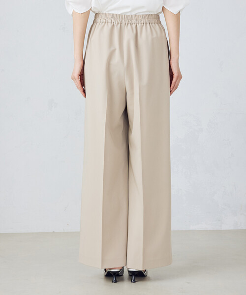 COMME CA ISM（コムサイズム）の「ポリエステルレーヨンストレッチラップ風ワイドパンツ（その他パンツ・レディース・ベージュ/ブラック・MEDIUM/LARGE）」の11枚目の写真