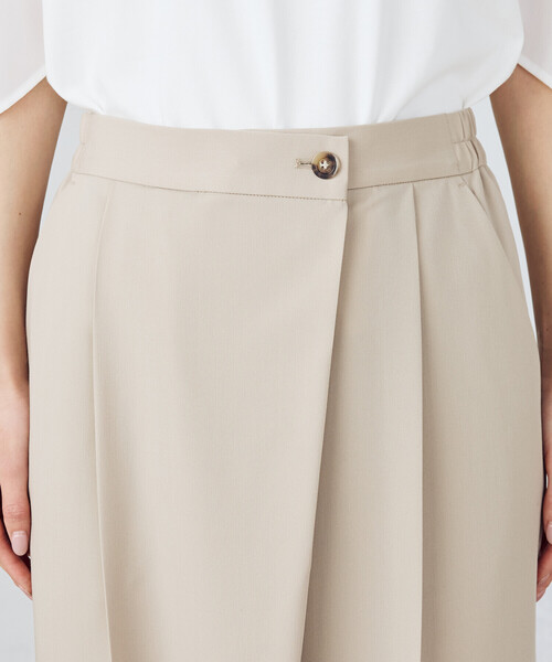 COMME CA ISM（コムサイズム）の「ポリエステルレーヨンストレッチラップ風ワイドパンツ（その他パンツ・レディース・ベージュ/ブラック・MEDIUM/LARGE）」の12枚目の写真