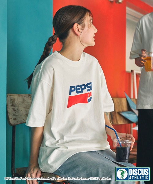 DISCUS ATHLETIC（ディスカス　アスレチック）の「【DISCUS ATHLETIC×PEPSI】コラボプリント半袖Ｔシャツ/ディスカス アスレチック×ペプシ（Tシャツ/カットソー・レディース・ブラック系/ブラック系1/ホワイト/スミクロ/ホワイト系2/ホワイト系1/ホワイト系/ブラック系2・L/M）」の3枚目の写真