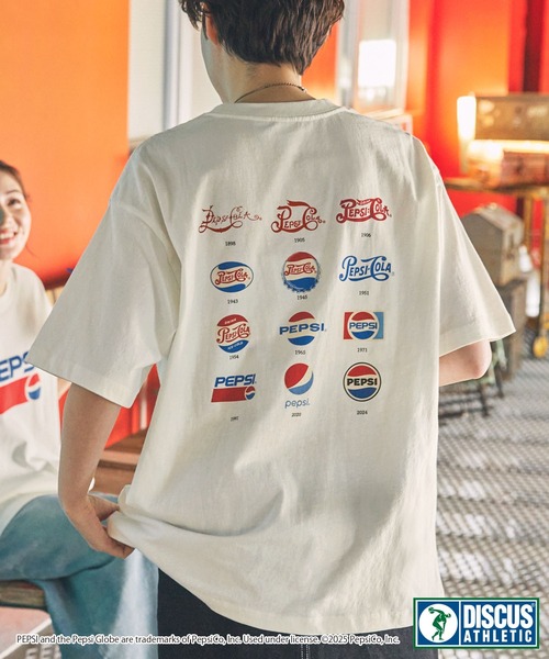 DISCUS ATHLETIC（ディスカス　アスレチック）の「【DISCUS ATHLETIC×PEPSI】コラボプリント半袖Ｔシャツ/ディスカス アスレチック×ペプシ（Tシャツ/カットソー・レディース・ブラック系/ブラック系1/ホワイト/スミクロ/ホワイト系2/ホワイト系1/ホワイト系/ブラック系2・L/M）」の4枚目の写真