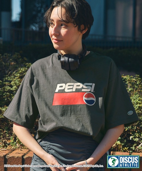 DISCUS ATHLETIC（ディスカス　アスレチック）の「【DISCUS ATHLETIC×PEPSI】コラボプリント半袖Ｔシャツ/ディスカス アスレチック×ペプシ（Tシャツ/カットソー・レディース・ブラック系/ブラック系1/ホワイト/スミクロ/ホワイト系2/ホワイト系1/ホワイト系/ブラック系2・L/M）」の6枚目の写真