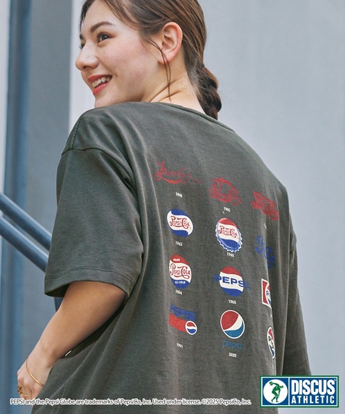DISCUS ATHLETIC（ディスカス　アスレチック）の「【DISCUS ATHLETIC×PEPSI】コラボプリント半袖Ｔシャツ/ディスカス アスレチック×ペプシ（Tシャツ/カットソー・レディース・ブラック系/ブラック系1/ホワイト/スミクロ/ホワイト系2/ホワイト系1/ホワイト系/ブラック系2・L/M）」の7枚目の写真
