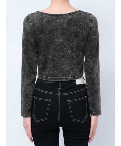 GYDA（ジェイダ）の「BACK BONES STONEタイトショートロンT（Tシャツ/カットソー・レディース・ピンク/オフホワイト/ブラック・FREE）」の11枚目の写真