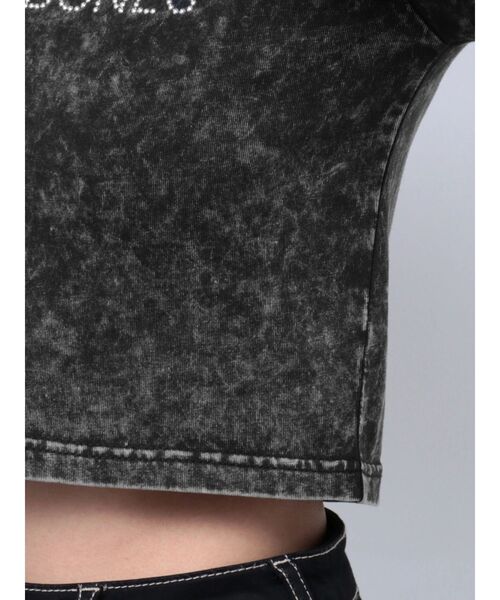 GYDA（ジェイダ）の「BACK BONES STONEタイトショートロンT（Tシャツ/カットソー・レディース・ピンク/オフホワイト/ブラック・FREE）」の14枚目の写真