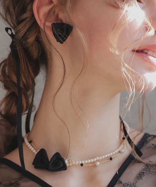 Dorry Doll（ドリードール）の「ロージーネックレス（ネックレス・レディース・ピンク/ブラック・FREE）」の3枚目の写真