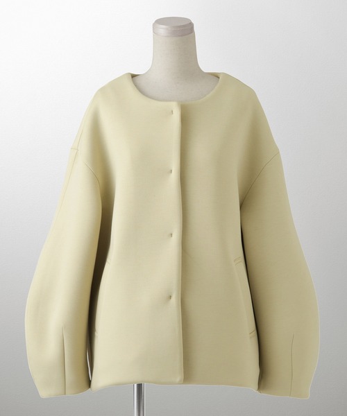 セール】セレクト ノーカラー ボンディング コート（ノーカラーコート  