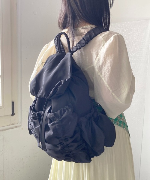 Casselini(キャセリーニ)の「Casselini(キャセリーニ)シャーリングバックパック(バックパック/リュック・レディース・アイボリー/ブラック/カーキ・FREE)」の19枚目の写真