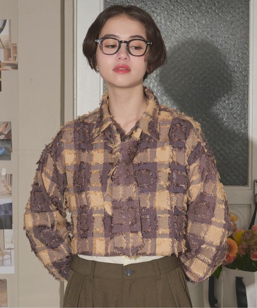 plaid pattern tie shirt / プラッドパターンネクタイシャツ