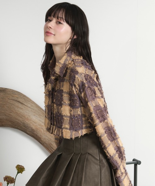 loin nuit（ロワンニュイ）の「plaid pattern tie shirt / プラッドパターンネクタイシャツ（シャツ/ブラウス・レディース・ブラウン/ブラック・FREE）」の11枚目の写真