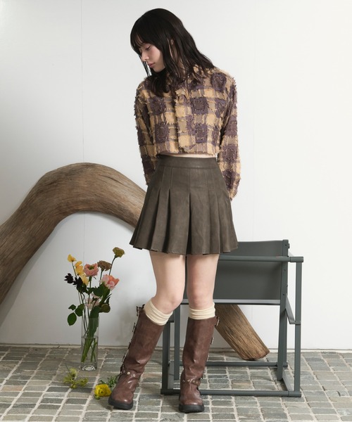 loin nuit（ロワンニュイ）の「plaid pattern tie shirt / プラッドパターンネクタイシャツ（シャツ/ブラウス・レディース・ブラウン/ブラック・FREE）」の9枚目の写真