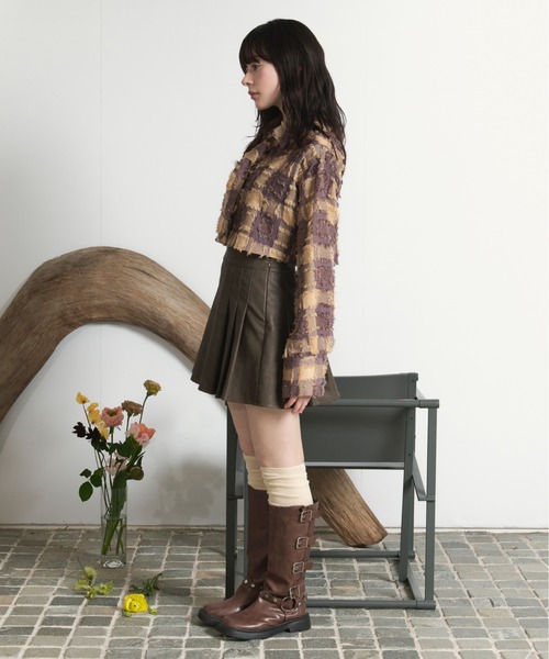 loin nuit（ロワンニュイ）の「plaid pattern tie shirt / プラッドパターンネクタイシャツ（シャツ/ブラウス・レディース・ブラウン/ブラック・FREE）」の14枚目の写真