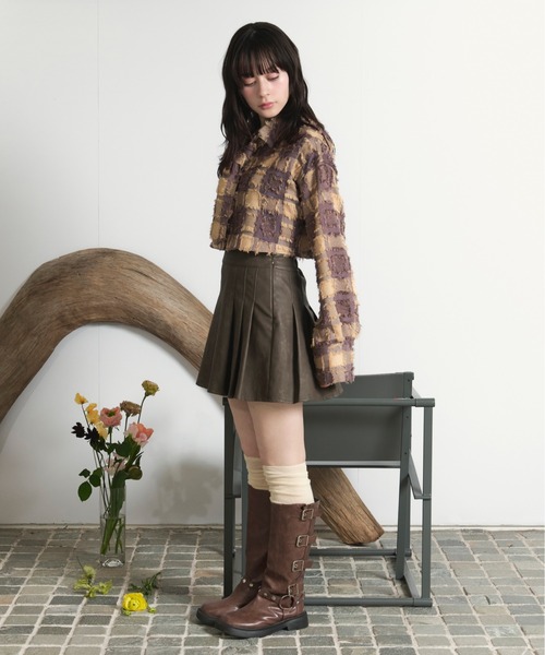 plaid pattern tie shirt / プラッドパターンネクタイシャツ