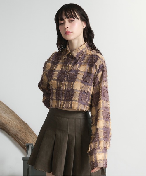 loin nuit（ロワンニュイ）の「plaid pattern tie shirt / プラッドパターンネクタイシャツ（シャツ/ブラウス・レディース・ブラウン/ブラック・FREE）」の16枚目の写真