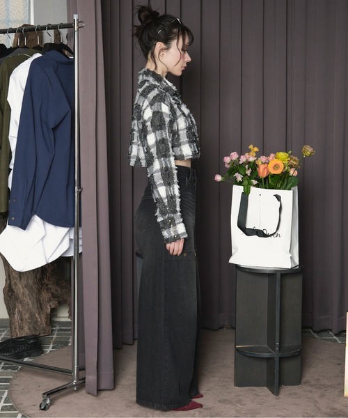plaid pattern tie shirt / プラッドパターンネクタイシャツ
