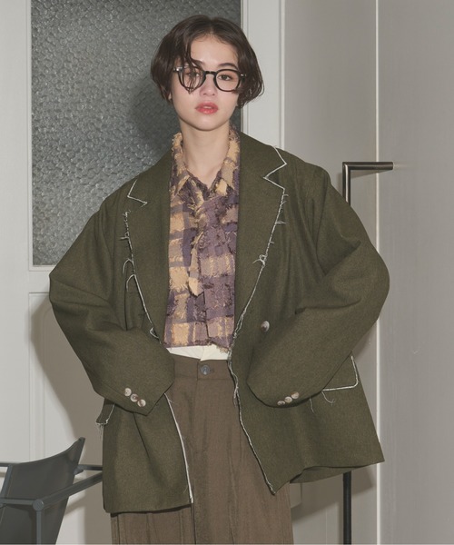 loin nuit（ロワンニュイ）の「plaid pattern tie shirt / プラッドパターンネクタイシャツ（シャツ/ブラウス・レディース・ブラウン/ブラック・FREE）」の12枚目の写真