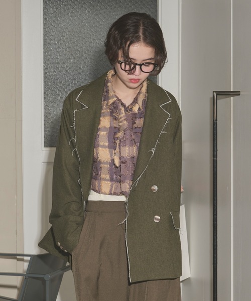 ブラウス シャツ plaid pattern tie shirt / プラッドパターンネクタイシャツ レディース plaid pattern tie shirt / プラッドパターンネクタイシャツ