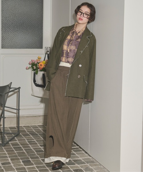 loin nuit（ロワンニュイ）の「plaid pattern tie shirt / プラッドパターンネクタイシャツ（シャツ/ブラウス・レディース・ブラウン/ブラック・FREE）」の10枚目の写真