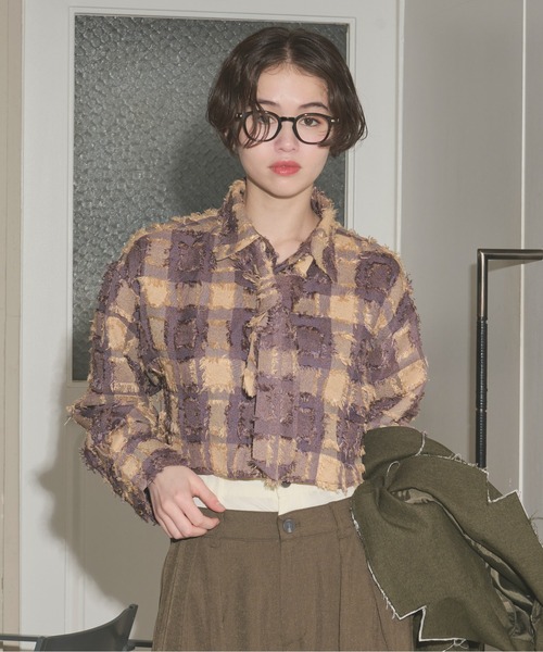ブラウス シャツ plaid pattern tie shirt / プラッドパターンネクタイシャツ レディース plaid pattern tie shirt / プラッドパターンネクタイシャツ