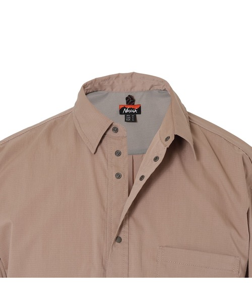 NANGA（ナンガ）の「HINOC RIPSTOP UT SHIRT/ヒノック リップストップ ユーティリティ シャツ（シャツ/ブラウス・メンズ・ライトグレー/ブラック/モカ・L/M/S/XL）」の6枚目の写真