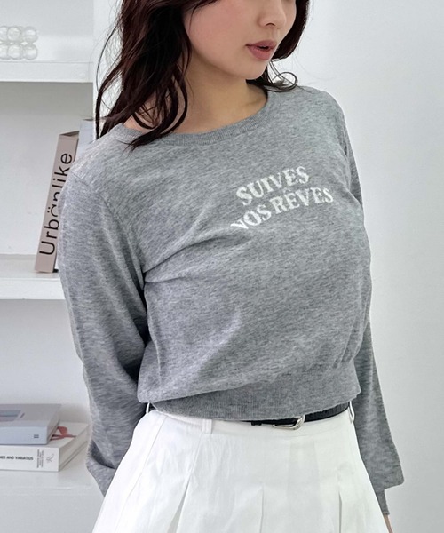 archives（アルシーヴ）の「インターシャロゴニット（ニット/セーター・レディース・アイボリー/グレー/ブラック/ピンク・MEDIUM）」の6枚目の写真