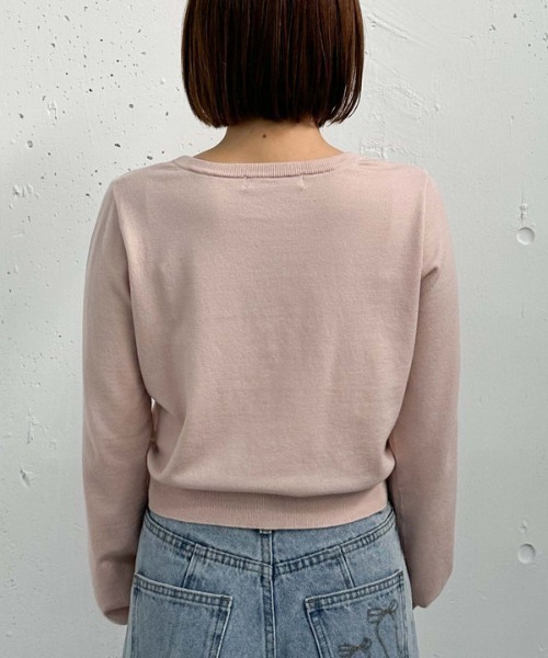 archives（アルシーヴ）の「インターシャロゴニット（ニット/セーター・レディース・アイボリー/グレー/ブラック/ピンク・MEDIUM）」の18枚目の写真