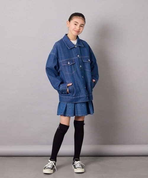 a.v.v（アーヴェヴェ）の「[140-150]オーバーデニムブルゾン（デニムジャケット・キッズ・ブルー・140/150）」の15枚目の写真