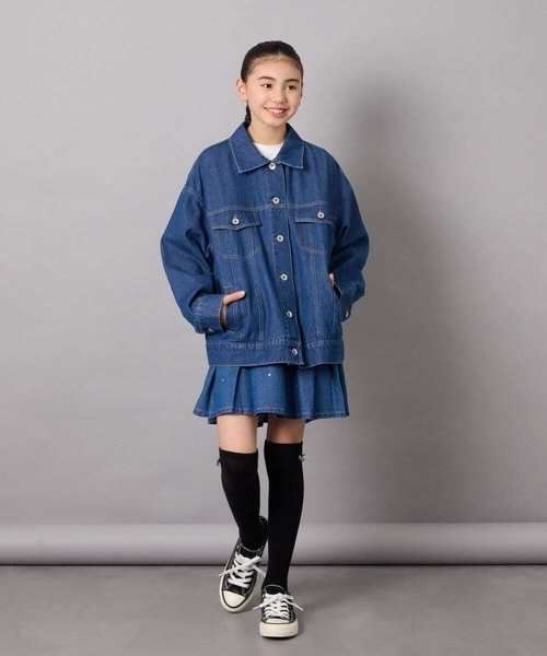 a.v.v（アーヴェヴェ）の「[140-150]オーバーデニムブルゾン（デニムジャケット・キッズ・ブルー・140/150）」の16枚目の写真