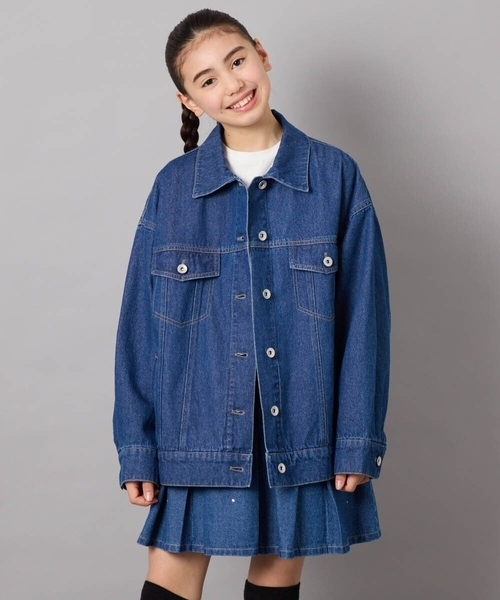 a.v.v（アーヴェヴェ）の「[140-150]オーバーデニムブルゾン（デニムジャケット・キッズ・ブルー・140/150）」の22枚目の写真
