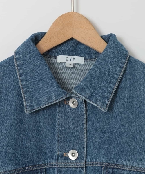 a.v.v（アーヴェヴェ）の「[140-150]オーバーデニムブルゾン（デニムジャケット・キッズ・ブルー・140/150）」の3枚目の写真