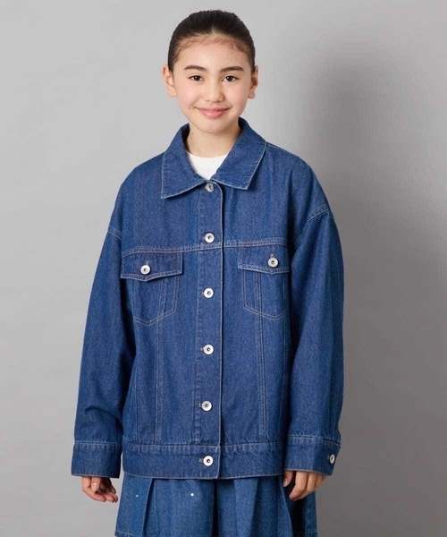 a.v.v（アーヴェヴェ）の「[140-150]オーバーデニムブルゾン（デニムジャケット・キッズ・ブルー・140/150）」の4枚目の写真