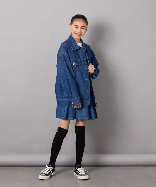 a.v.v（アーヴェヴェ）の「[140-150]オーバーデニムブルゾン（デニムジャケット・キッズ・ブルー・140/150）」の8枚目の写真