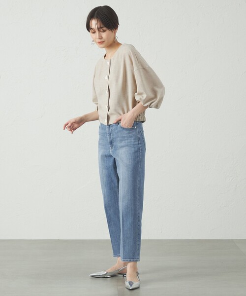 CAST:(キャストコロン)の「【美シルエット】クロップドストレッチデニム(デニムパンツ・レディース・ブルー系その他4・L/XS/S/M)」の3枚目の写真