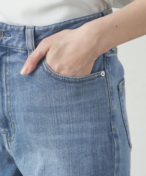CAST:(キャストコロン)の「【美シルエット】クロップドストレッチデニム(デニムパンツ・レディース・ブルー系その他4・L/XS/S/M)」の8枚目の写真
