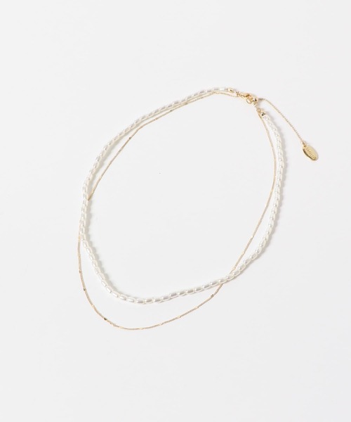 SMELLY（スメリー）の「パールハートチェーンレイヤードネックレス（ネックレス・レディース・ゴールド系その他・-）」の4枚目の写真