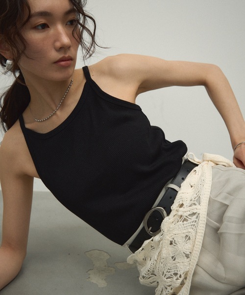 Lutim by u（ルチバイユー）の「American Sleeveless Rib Camisole / アメスリリブキャミソール（キャミソール・レディース・ホワイト/チャコールグレー/ブラック・M/L）」の2枚目の写真