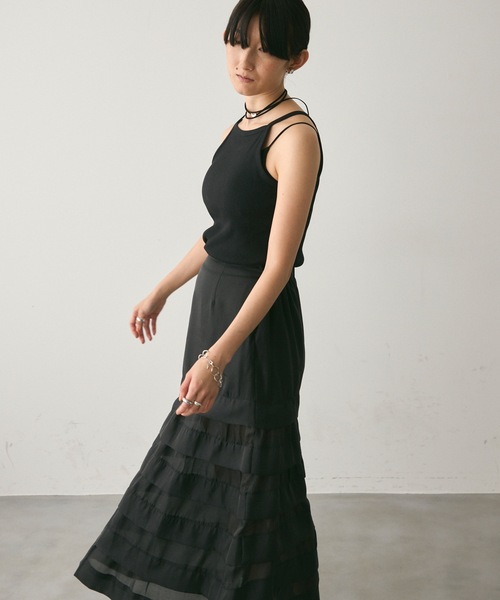 Lutim by u（ルチバイユー）の「American Sleeveless Rib Camisole / アメスリリブキャミソール（キャミソール・レディース・ホワイト/チャコールグレー/ブラック・M/L）」の12枚目の写真