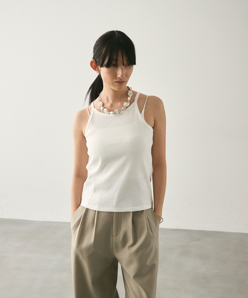 Lutim by u（ルチバイユー）の「American Sleeveless Rib Camisole / アメスリリブキャミソール（キャミソール・レディース・ホワイト/チャコールグレー/ブラック・M/L）」の14枚目の写真