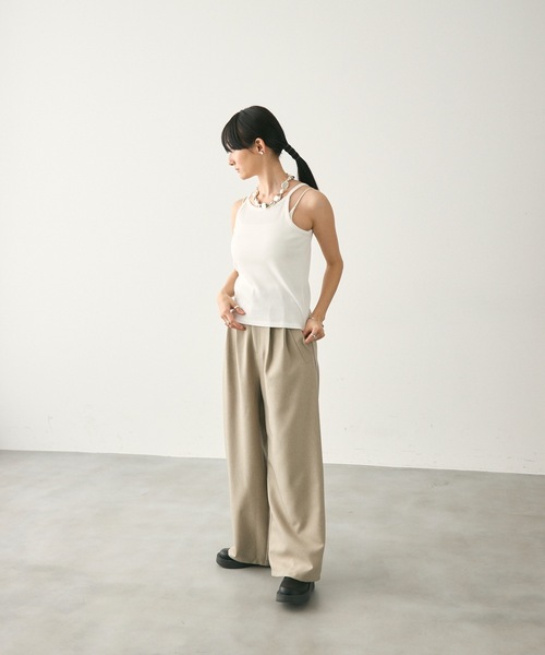 Lutim by u（ルチバイユー）の「American Sleeveless Rib Camisole / アメスリリブキャミソール（キャミソール・レディース・ホワイト/チャコールグレー/ブラック・M/L）」の16枚目の写真