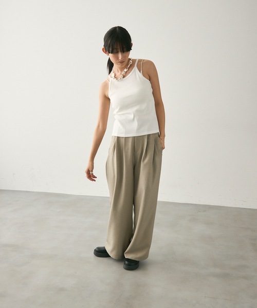 Lutim by u（ルチバイユー）の「American Sleeveless Rib Camisole / アメスリリブキャミソール（キャミソール・レディース・ホワイト/チャコールグレー/ブラック・M/L）」の7枚目の写真