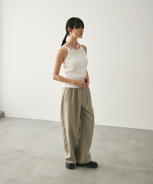 Lutim by u（ルチバイユー）の「American Sleeveless Rib Camisole / アメスリリブキャミソール（キャミソール・レディース・ホワイト/チャコールグレー/ブラック・M/L）」の8枚目の写真