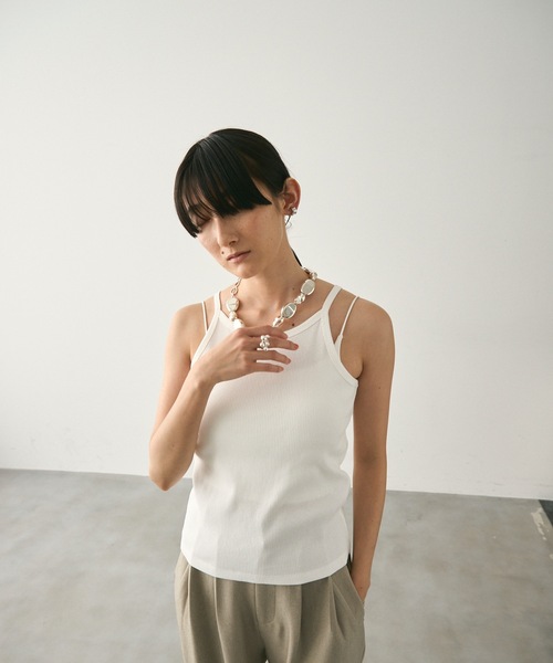 Lutim by u（ルチバイユー）の「American Sleeveless Rib Camisole / アメスリリブキャミソール（キャミソール・レディース・ホワイト/チャコールグレー/ブラック・M/L）」の9枚目の写真
