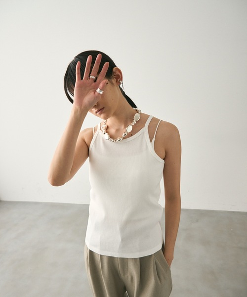 Lutim by u（ルチバイユー）の「American Sleeveless Rib Camisole / アメスリリブキャミソール（キャミソール・レディース・ホワイト/チャコールグレー/ブラック・M/L）」の10枚目の写真