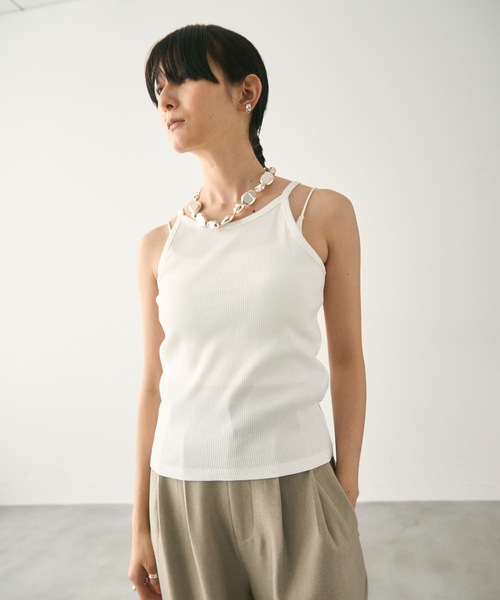 Lutim by u（ルチバイユー）の「American Sleeveless Rib Camisole / アメスリリブキャミソール（キャミソール・レディース・ホワイト/チャコールグレー/ブラック・M/L）」の11枚目の写真
